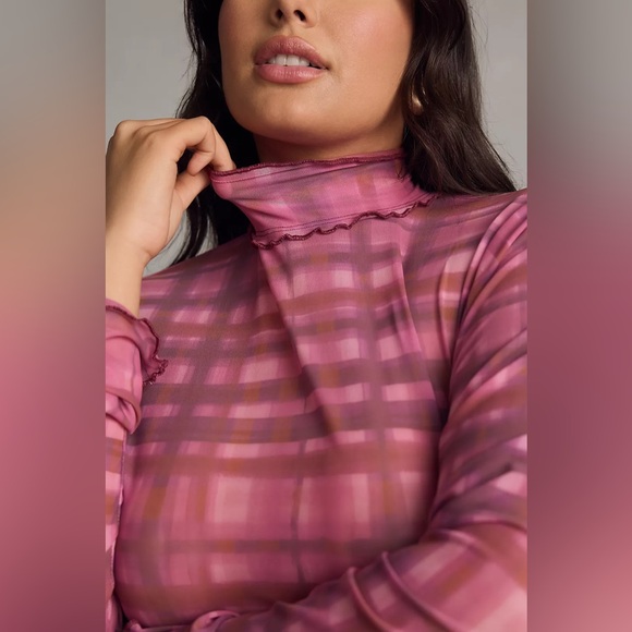 Anthropologie Pilcro Plaid Turtleneck Top - Picture 10 of 15